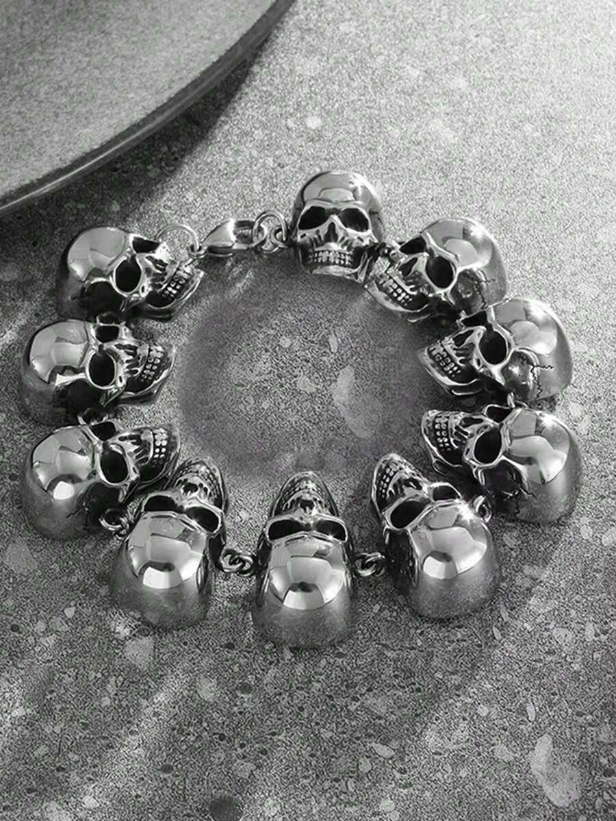 Vòng tay đầu lâu cổ điển mới, trang sức thời trang sáng tạo theo phong cách Punk châu Âu và Mỹ độc đáo dành cho nam giới - Nhiều màu - Xem 1