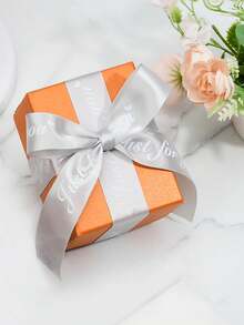 1卷-20年，丝带卷银色印花只为你面料工艺丝带婚礼生日情人节盒纸礼品包装鲜花包装派对装饰 - 銀色 - 查看 2