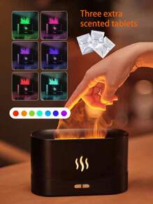 1pc Flame Aroma Diffuser, Ultrasonic Humidifier, 7 Colors Lighting Aromatherapy Diffuser, USB Essential Oil Diffuser Air Freshener Gifts Birthday Graduation