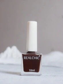 REALCHIC 10毫升/瓶 巧克力棕色水性指甲油，快干，持久，可撕拉，适合女性和女孩的美甲艺术，秋冬季颜色，节日礼物 - 巧克力棕 - 查看 4