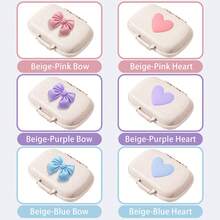 旅行药丸整理器，防水便携式药丸盒，医药盒，口袋钱包小药盒日常药丸盒，维生素药丸容器 - 彩色 - 查看 7