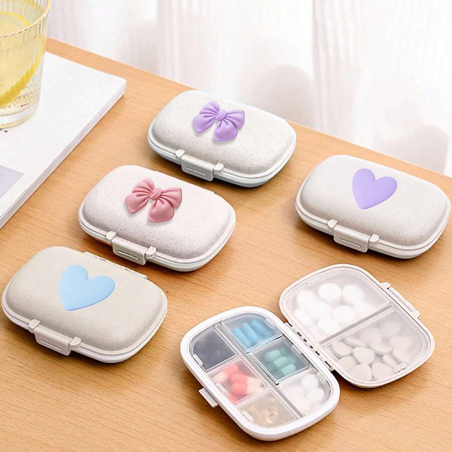 旅行药丸整理器，防水便携式药丸盒，医药盒，口袋钱包小药盒日常药丸盒，维生素药丸容器 - 彩色 - 查看 1