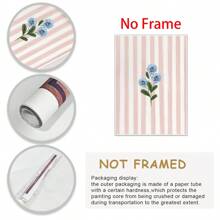 1 件腮红条纹极简花卉艺术印刷品、墙壁艺术、时尚装饰、抽象复古绘画、英式花园、花卉、小屋、帆布墙壁海报、墙壁海报墙壁艺术装饰壁画、家居装饰、海报艺术、卧室客厅走廊装饰 - 彩色 - 查看 6