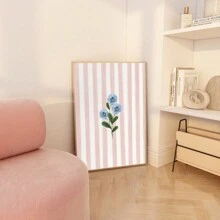 1 件腮红条纹极简花卉艺术印刷品、墙壁艺术、时尚装饰、抽象复古绘画、英式花园、花卉、小屋、帆布墙壁海报、墙壁海报墙壁艺术装饰壁画、家居装饰、海报艺术、卧室客厅走廊装饰 - 彩色 - 查看 9