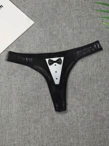 Men's Sheer Mesh Underwear With Seductive Graphic Print, Lightweight & Breathable Thongs