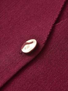 Minimalist Knitted Solid Color V-Neck Short Sleeve Cardigan, Elegant