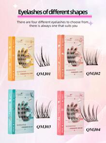 yelix 42 簇 C/J 卷曲无需胶水睫毛延长手工嫁接单根假睫毛自然外观纤细睫毛礼物送给女士和女孩睫毛簇、睫毛簇、单根睫毛、睫毛、假睫毛 - C - 查看 3