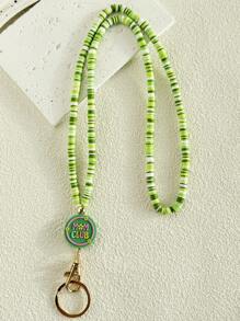 1 件 MOM CLUB 串珠挂绳 Heisi 串珠挂绳 MAMA 挂绳适用于身份徽章和钥匙可分离式礼物，适合女性 - 彩色 - 查看 14