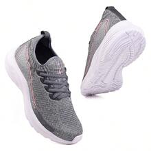 Women's Ultra Light And Soft Sneakers For Gym, Outdoor Hiking - XÁM/HỒNG - Xem 2