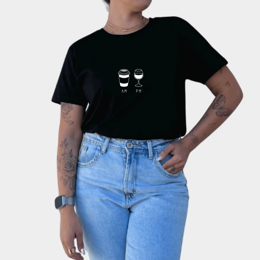 Women's T-Shirt Mc² Coffee Phrases Light Personalized - 黑色 - 查看 1