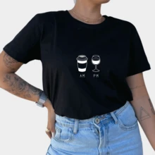 Women's T-Shirt Mc² Coffee Phrases Light Personalized - 黑色 - 查看 2