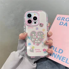 Mirror Elements Shockproof Fashion Phone Cases Fashion Mirror Heart Element Mirror Phone Case Can Be Used As A Makeup Mirror Compatible With Iphone 16/7/8/11/12/13/14/15/X/XR/Xs/Plus/Pro/Pro Max/SE2 Waterproof Shockproof Anti-Fall Anti-Scratch Birthday Gift Party - silver[0] - View 3