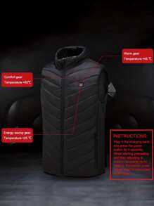 9 区加热背心男士冬季保暖加厚电加热背心 USB 加热夹克加热羽绒服冬季男士加热保暖背心、圣诞礼物、冬季手套