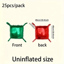 25 Stücke bunte quadratische Folienballons mit doppelseitigen Bändern - wiederverwendbar, einfach zu befüllende Party-Dekorationen, geeignet für Hochzeiten, Geburtstage, Valentinstag usw.