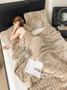 1 件仿兔毛绒毯，蓬松，牛奶羊绒，法兰绒毯，办公室午睡毯，休闲毯，沙发毯，万圣节蓬松毯，仿羊毛毯