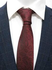 1 件花卉轻质商务休闲时尚涤纶领带，适合所有季节男士领带