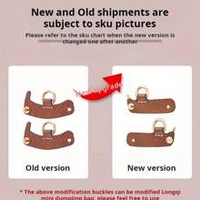 3Pcs/Set Microfiber Leather Purse Strap Replacement Crossbody Adjustable Shoulder Strap Punch-Free Mini Handbag With New Style Buckle Winter - Brown - View 7