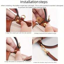 3Pcs/Set Microfiber Leather Purse Strap Replacement Crossbody Adjustable Shoulder Strap Punch-Free Mini Handbag With New Style Buckle Winter - Brown - View 8