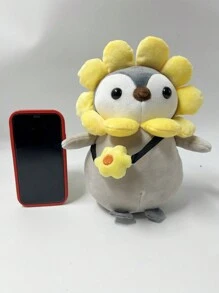 約25公分卡哇伊企鵝毛絨玩具可愛企鵝轉身恐龍向日葵毛絨軟體動物抱枕可愛生日禮物情人節禮物 - 黃色 - 查看 3