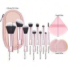 Bộ quà tặng du lịch 10 bộ cọ trang điểm mini cổ điển đa năng dùng để trang điểm cho tủ quần áo, và bộ kết hợp có túi đựng, bộ dụng cụ trang điểm tiết kiệm chi phí, bộ cọ, bộ cọ trang điểm, bộ cọ trang điểm, bộ trang điểm hoàn chỉnh, bộ cọ trang điểm, bộ trang điểm hoàn chỉnh, bộ cọ, bộ cọ trang điểm, bộ quà tặng trang điểm, bộ - Hồng - Xem 5