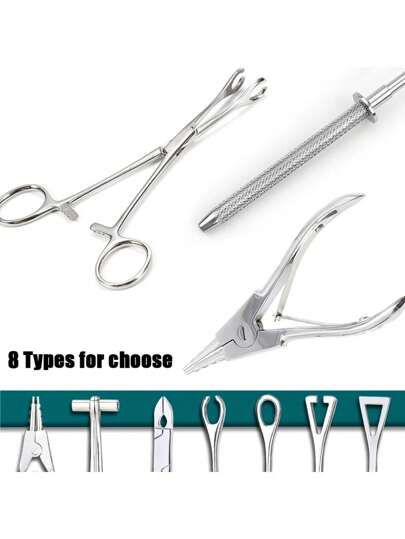 AVYRING 1 件装不锈钢穿刺钳针管夹镊子开合环球钳唇腹隔膜穿刺工具`