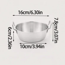 1 件不锈钢金色双耳小吃盘，创意糖果薯条篮托盘，学校用品 - 圓形把手 - 查看 14
