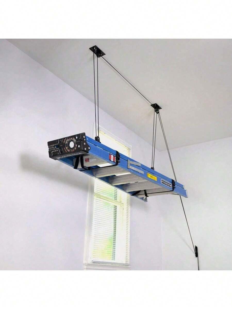 Pulley System, Garage Mount Hoist, Heavy Duty Hanging Organizer Holds