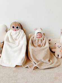 1 件儿童连帽斗篷、防风毯、婴儿推车罩斗篷、婴儿背带外套，适合秋冬季 - 卡其色 - 查看 6