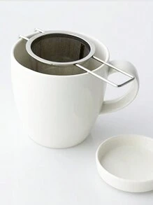 1个不锈钢茶漏，茶叶过滤器，散装茶叶扩散器，带可折叠长柄，可挂在茶壶或杯子上冲泡散装茶叶和咖啡。 - 銀色 - 查看 4
