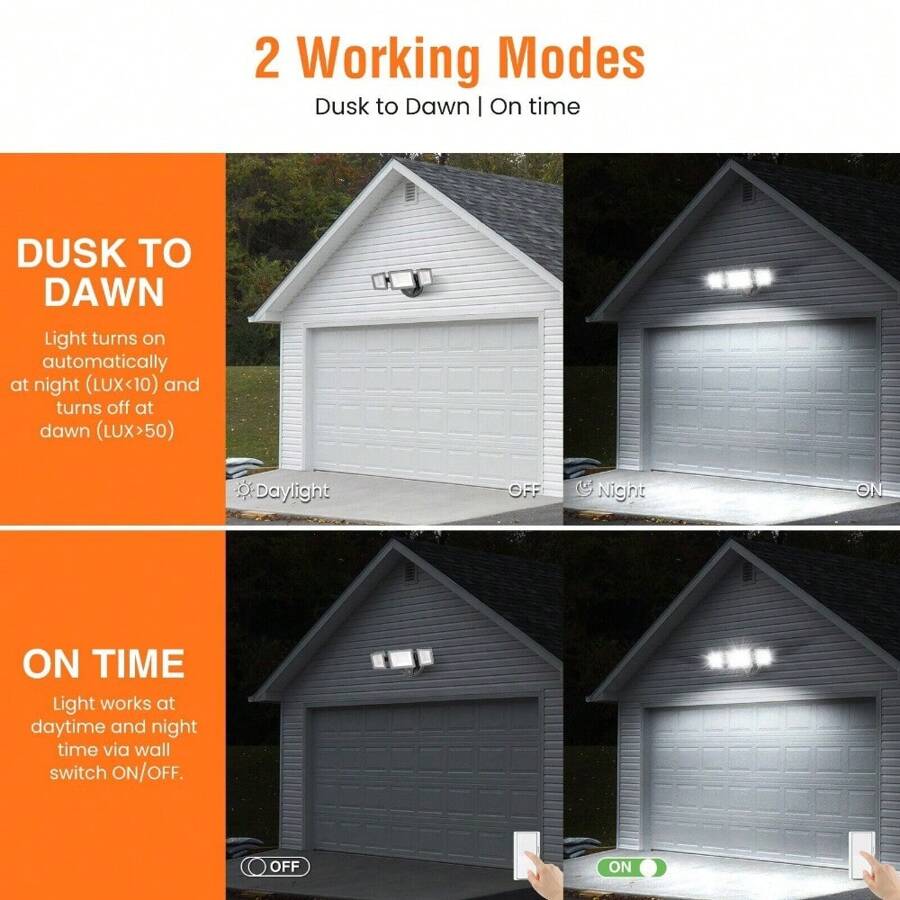 4000lm LED Security Outdoor Light 40W Dusk To Down Sensor IP65 Flood