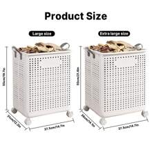 Senmeo 1 件可折叠洗衣篮，透气设计，适用于大型洗衣篮，宽敞的带轮滚动储物篮，多功能收纳袋，非常适合脏衣服和杂物整理洗衣篮、洗衣篮、浴室收纳袋、篮子、储物篮、可折叠洗衣篮，返校