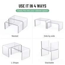 Clear Cabinet Organizer, Shelf Organizer 2 Sets For Kitchen Organizers And Storage, Display Pantry Cabinet Shelf, Room Decor Countertop Desk Organizer Shelves, Ideal For Spice Organization For Cabinet - 白色 - 查看 8