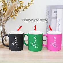 G MUGS 3 件，个性化定制名字定制牛奶咖啡杯，11 盎司/320 毫升陶瓷咖啡杯，水杯，夏季冬季饮具，生日礼物，节日礼物，家庭，同事，领导，妻子，姐妹，有趣的礼物，独特的情人节礼物，茶杯，派对 - 多色 - 查看 11