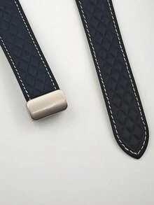1 条真皮菱形磁扣表带，兼容 Apple Watch 8/7/SE/6/5/4/3/2/1，适合 22mm/38mm/40mm/41mm/42mm/44mm/45mm/49mm 表盘（不含手表） - 黑色 - 查看 7