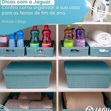 Kit 3 Stackable Plastic Organizer Baskets 2 Liters Kitchen Bathroom Kitchen - Azul Marino - Ver 7
