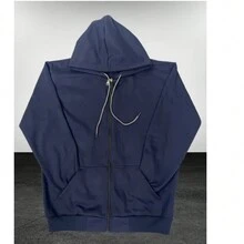 Sweatshirt Open Blouse With Zipper And Hood Cold Winter Plain Coat - Xám - Xem 4