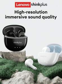 Lenovo 联想 LP2pro 蓝牙无线耳塞，半入耳式 Hi-Fi 立体声，麦克风，可用于通话、游戏、音乐、运动，电池续航时间长，兼容智能手机、电脑、平板电脑 - 白色 - 查看 3
