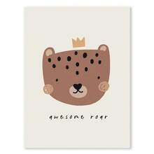 1 件婴儿可爱鹅豹熊樱桃蝴蝶墙壁艺术海报北欧帆布画和版画墙壁画儿童房装饰无框架 - 彩色 - 查看 12