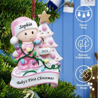 2024 Baby Ornaments Personalized Ornaments For Kids - Personalized Baby's First Ornaments Baby Ornaments For Tree Keepsake Gifts Birthday Graduation