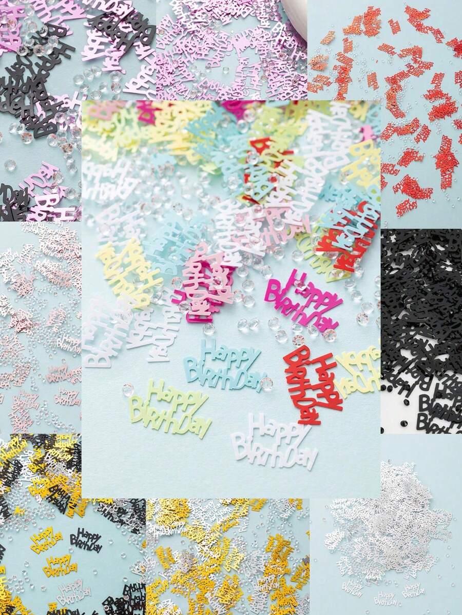 15g/30g/50g 亚克力钻石生日派对装饰纸屑，派对桌上撒纸屑，生日派对装饰，生日礼物装饰，生日派对纸屑 - 彩色 - 查看 1