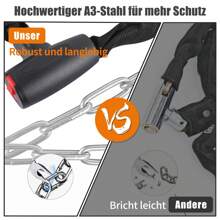 120cm Bicycle Lock High Security, Chain Lock Bicycle Made Of 6mm Hardened Steel, Long Bicycle Lock With 2 Keys, Children's Bicycle Lock For Bicycles, Motorcycles, Scooters, E-Bikes - 黑色 - 查看 6