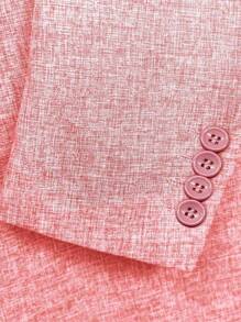 I FineLong 男士翻领长袖休闲商务夹克，春秋季 - 珊瑚粉 - 查看 4