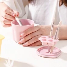 1pc Dụng cụ vệ sinh cọ trang điểm, Miếng rửa cốc, Dụng cụ vệ sinh, Tấm rửa, Dụng cụ làm đẹp, Cọ trang điểm, Giá phơi đồ - Nhiều màu - Xem 5
