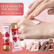 80g草莓蛋糕滋养护手霜圣诞礼物，秋冬保湿柔肤护手霜，适合干裂皮肤，大容量美白补水护手霜，适合女士、奶奶，完美的圣诞节节日礼物 - 粉色 - 查看 3