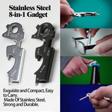 8 合 1 EDC 户外多功能工具登山扣、不锈钢螺丝刀、开瓶器、钥匙扣 - 彩色 - 查看 1
