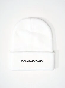 1顶男女通用Y2K风格刺绣“妈妈”针织帽，适合户外、休闲、冬季通勤等多种场合 - 針織帽 - 查看 3