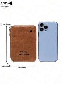 Ví đựng hộ chiếu RFID nước ngoài mới có khóa kéo đựng vé, thiết kế đơn giản cho nam và nữ, vật dụng thiết yếu khi đi du lịch, tập luyện, cắm trại, ngày lễ, phụ kiện đi nghỉ, phụ kiện du lịch, bao đựng hộ chiếu khi đi du ngoạn - màu nâu - Xem 10