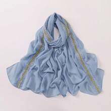 Nuovo arrivo Sciarpa ricamata a mano in perle e chiffon, hijab , copricapo per Medio Oriente e Africa