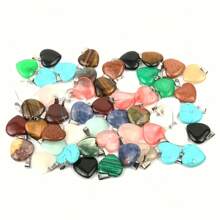 15/20/30pcs Natural Stone Charm Pendant, Various Styles Like Teardrop & Heart Shape, Suitable For Jewelry Making Valentines