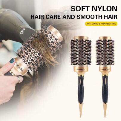 1 件金色锥形铝管陶瓷滚筒发梳、耐热空气造型刷，适用于蓬松卷发、发刷、梳子、美发工具、理发沙龙美容旅行必需品的美发产品和配件、返校、旅行度假必需品、女士发饰、刷子、发刷、边缘刷、刷头发、发梳、梳头发、顺发刷、球刷、迷你发刷、发刷套装、木梳、发刷、刷子、梳子、光滑后刷、发刷、边缘刷、刷头发、发梳、发刷套装、梳头发、迷你发刷、顺发刷、发刷、美发产品、美发工具、美发用品、护发、卷发刷、理发师、理发配件、美发设备、旅行必需品、发型、美发